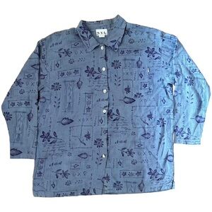 Lavender Vintage Rayon Buttoned Dress Shirt